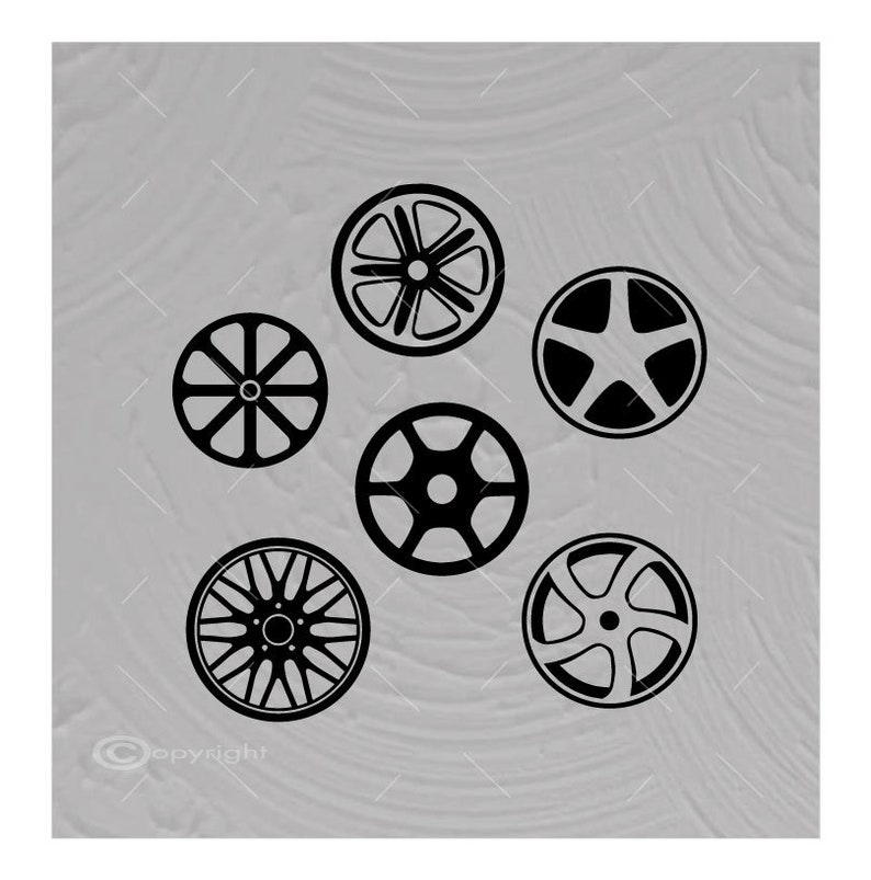 Car Wheel SVG Bundle: Automotive Rim Cut File Silhouette (digital ...