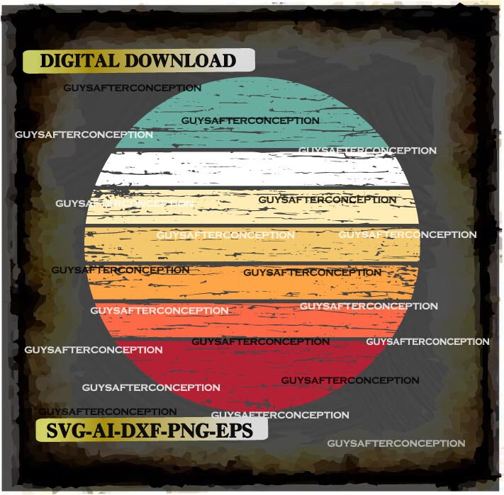 Download Distressed Vintage Retro Circle Digital File Ai Eps Png Etsy