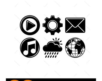 Frutiger Metro Vector Icon Pack: 2010s Design UI Elements (Digital Download)