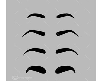 Four Sets Of Eyebrows Vector Images SVG Files Digital Cutting Files  Ai - Eps - PNG - DXF - Svg