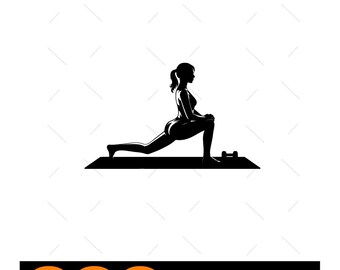 Yoga SVG: Longe Übung Silhouette geschnitten Datei Vektor (Digitaler Download)
