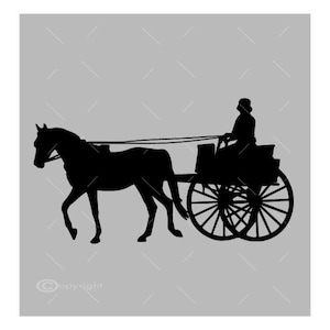 Pferd und Wagen Vektor-Bilder Vinyl Aufkleber T-Shirt Digitale Schneidedateien, SVG-Datei, Ai, Eps, PNG, A1