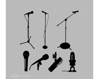 Paquete SVG de micrófono: Imágenes vectoriales de música para podcasting (descarga digital)