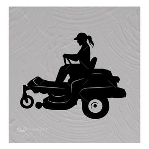 Woman Riding Zero Turn Mower Vector Image SVG File Digital Cutting File  Ai - Eps - Png - DXF - Svg - A1