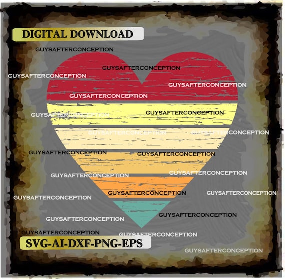 Download Distressed Vintage Retro Heart Digital File Ai Eps Png Etsy PSD Mockup Templates