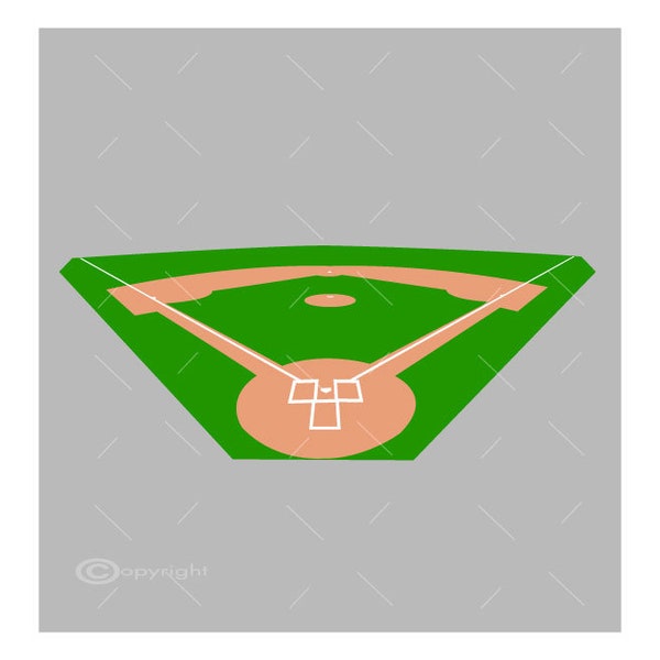 Baseball Field SVG - PNG - DXF Digital File Clipart A1