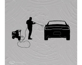 Hogedrukreiniging SVG: carwash vectorafbeelding gesneden bestand (digitaal snijbestand)