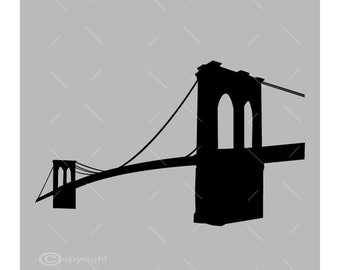 ブルックリン橋 SVG: ニューヨーク市のスカイライン ベクター画像 カットファイル (デジタルダウンロード)