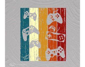 Distressed Vintage Video Game Controller Background Digital File  Ai - Eps - PNG - DXF - Svg - A1