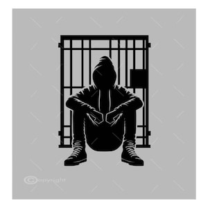 Man In Jail SVG | Jpeg | Prison SVG | Behind Bars | Png | Jail Cell Svg | Prison Cell SVG | Jail Bars Svg Vector A2