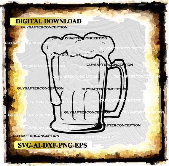 Download Free Beer Mug Vector Image Svg File Digital Cutting File Ai Eps Etsy SVG Cut Files