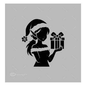 Santa&#39;s Girl Elf Christmas SVG: Holiday Vector Graphic (Digital Download)