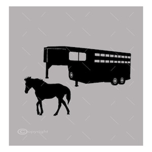 Horse Trailer Vector Images SVG Files Digital Cutting Files  Ai - Eps - PNG - DXF - Svg - A2
