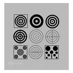 Nine Shooting Targets Vector Image Vinyl Decal T-shirt Digital Cutting Files ,Svg File, Ai, Eps, PNG
