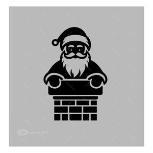 Santa Down Chimney SVG | Jpeg | Santa Claus SVG | Xmas |  Santa Going Down Chimney SVG | Christmas Vector Christmas Eve A1