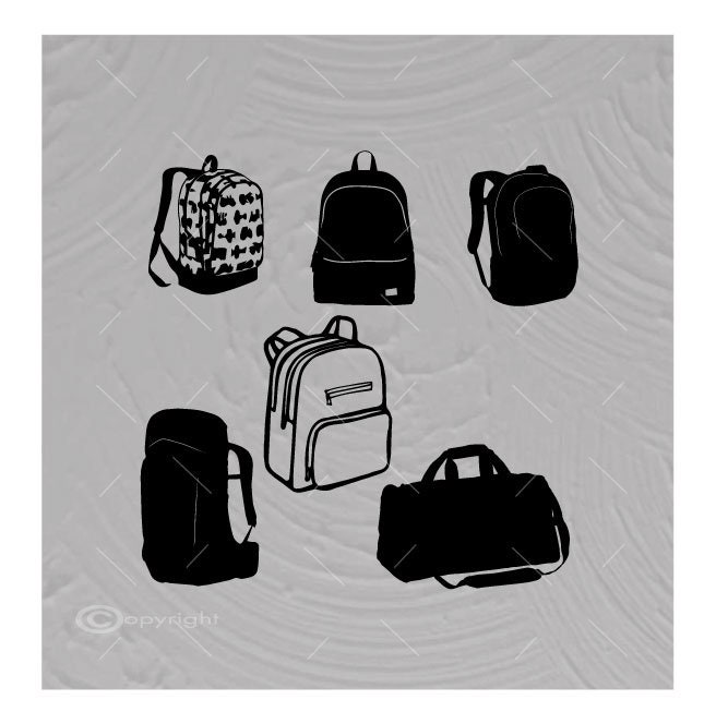 Zipper School Backpack SVG Cut File & Clipart