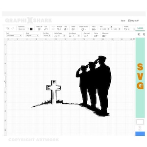 Memorial Day Soldier Saluting Gravesite SVG: Remembrance Clipart (Digital Download)