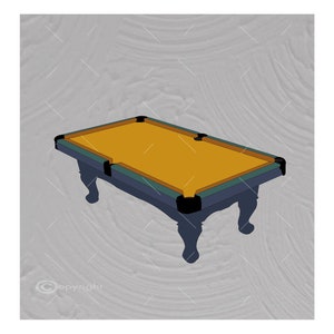 Billiard Pool Table Digital File  Ai - Eps - PNG - DXF - Svg - A1