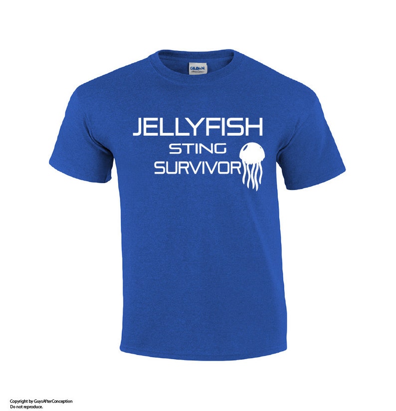 Jellyfish Sting Survivor Fishing T-shirt Jellyfish Stung T-shirt Jellyfish Shirt Mens T-shirt Fishing Shirts For Men image 3