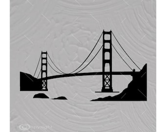 Golden Gate Bridge SVG | San Francisco Bay Cut File | California Landmark Silhouette