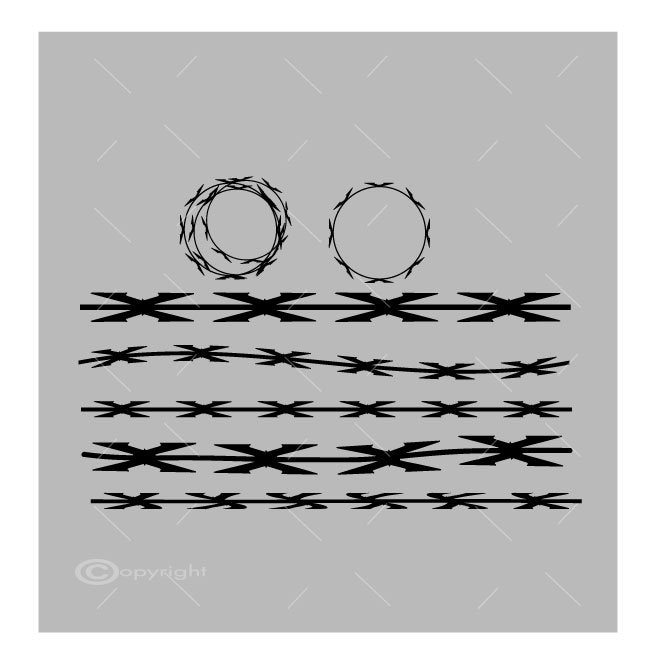 Razor Wire SVG Bundle: Barbed Wire Fencing Vector Images (digital ...