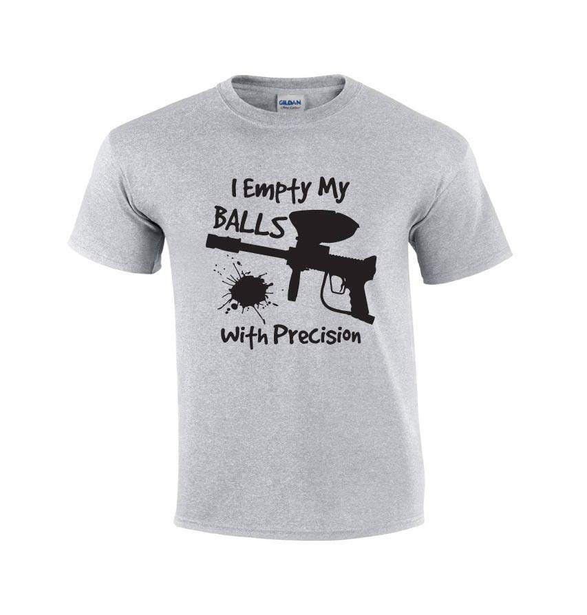I Empty My Balls Paintball Gun Tshirt Funny Tshirt Etsy