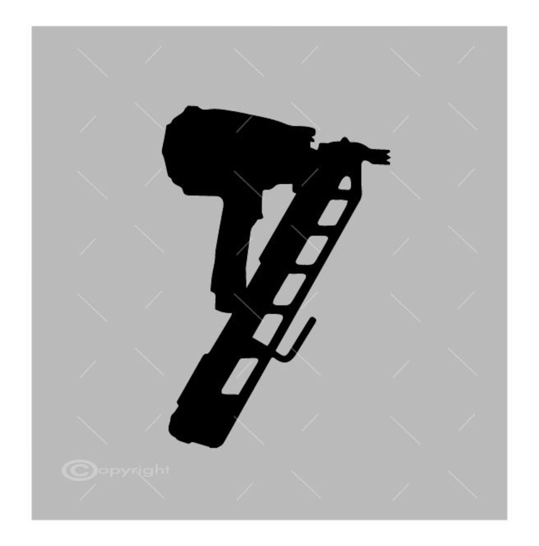Nail Gun Framing Nailer Vector Art Vinyl Decal Tshirt Digital Cutting