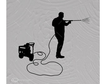 Hogedrukreiniger SVG: reinigingsmachine vectorsilhouet reinigen (digitale download)