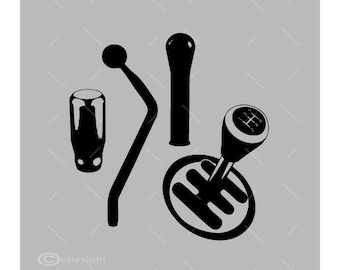 Gear Shifter SVG: Stick Shift Silhouette Vector (Digital Download)