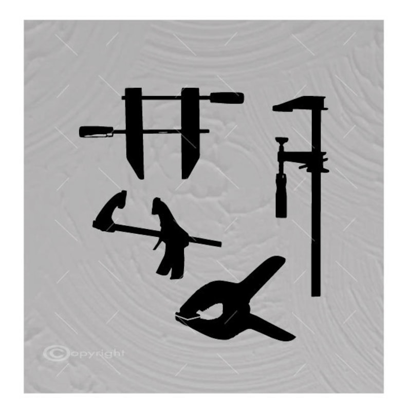 Four Wood Clamps Vector Images SVG Files Digital Cutting Files Etsy