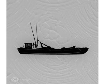 Fishing Kayak SVG: Fisherman Kayaking Silhouette Cut File (Digital Download)