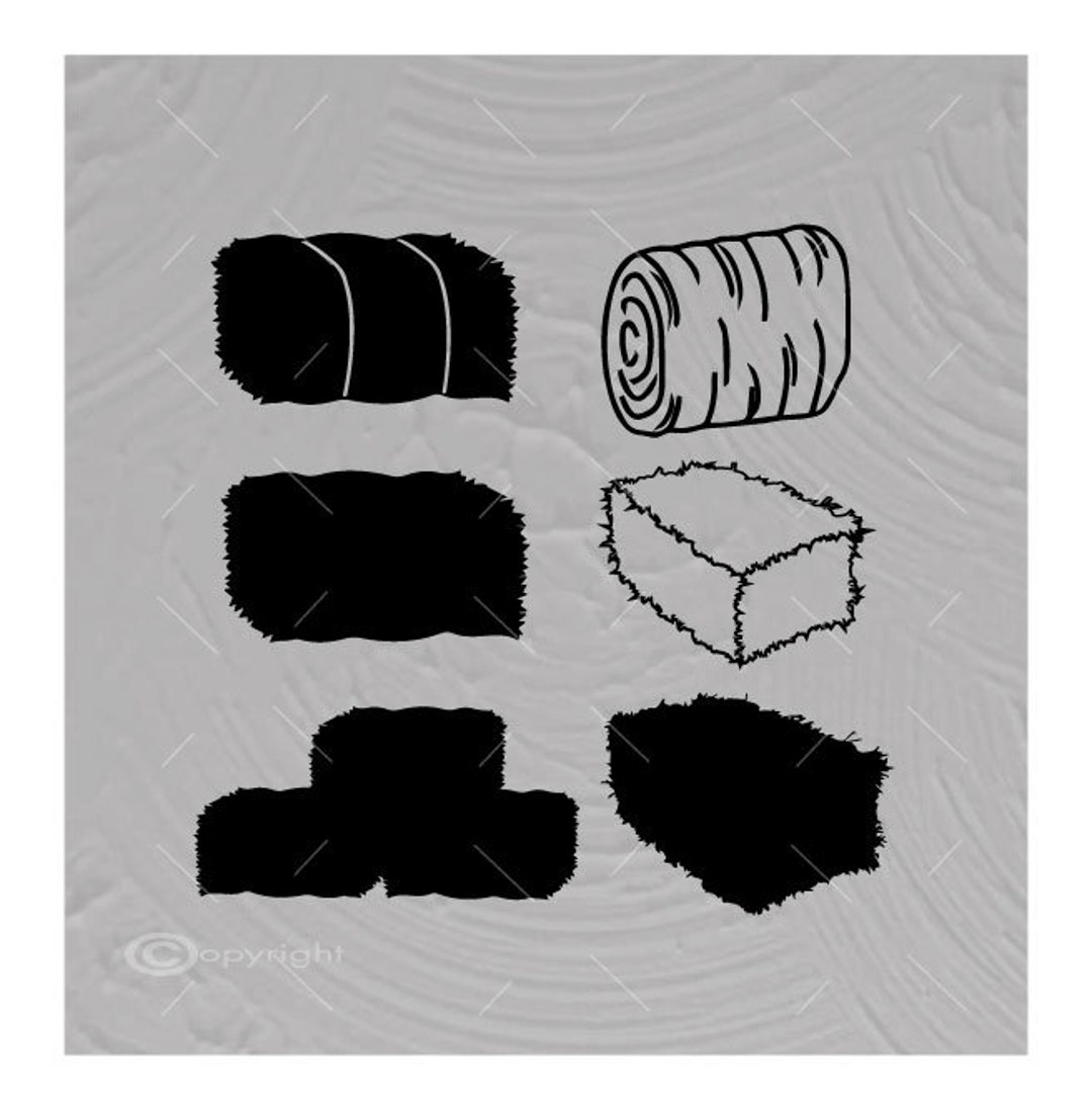 Hay SVG Bundle: Stacks Round Bales Farm Vector Cut File (digital ...