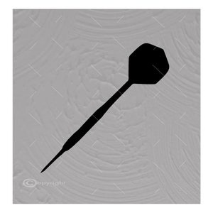 Puede incluir: Un dardo negro con una cabeza hexagonal.