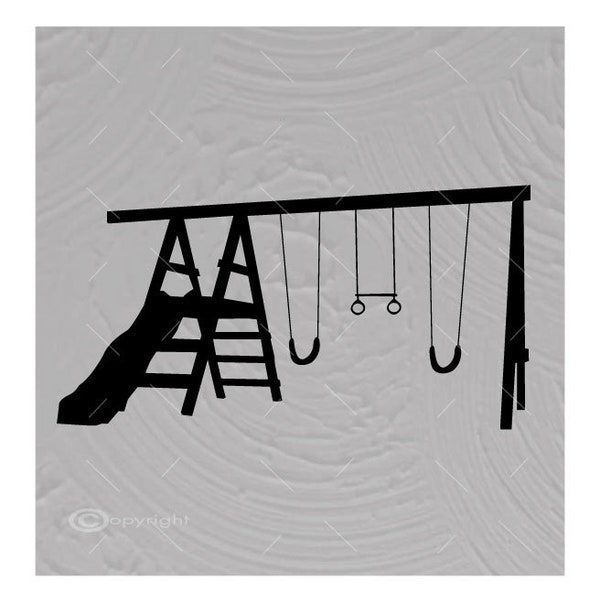 Swing Set Vector Image SVG Files Digital Cutting Files  Ai - Eps - PNG - DXF - Svg - A1