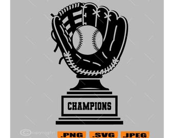 Champs Baseball Trophy Vektorbild (PNG, jpeg, SVG) Digital Download