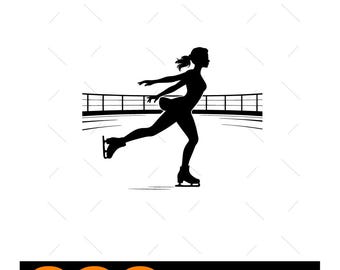 Eiskunstläuferin SVG: Eiskunstlauf Silhouette (Digitaler Download)