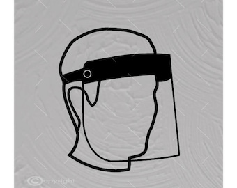 Face Shield SVG | Safety Visor Silhouette Cut File | PPE Design
