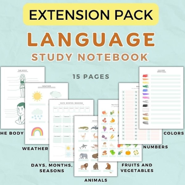 EXTENSION PACK - Language learning study notebook, iPad notes or printable PDF