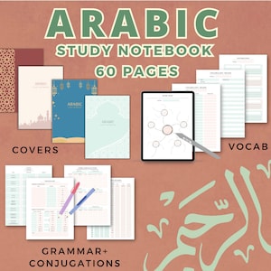 De ORIGINELE planner voor het leren van de Arabische taal, notitieboekje, studiedagboek, iPad-notities of afdrukbare pdf