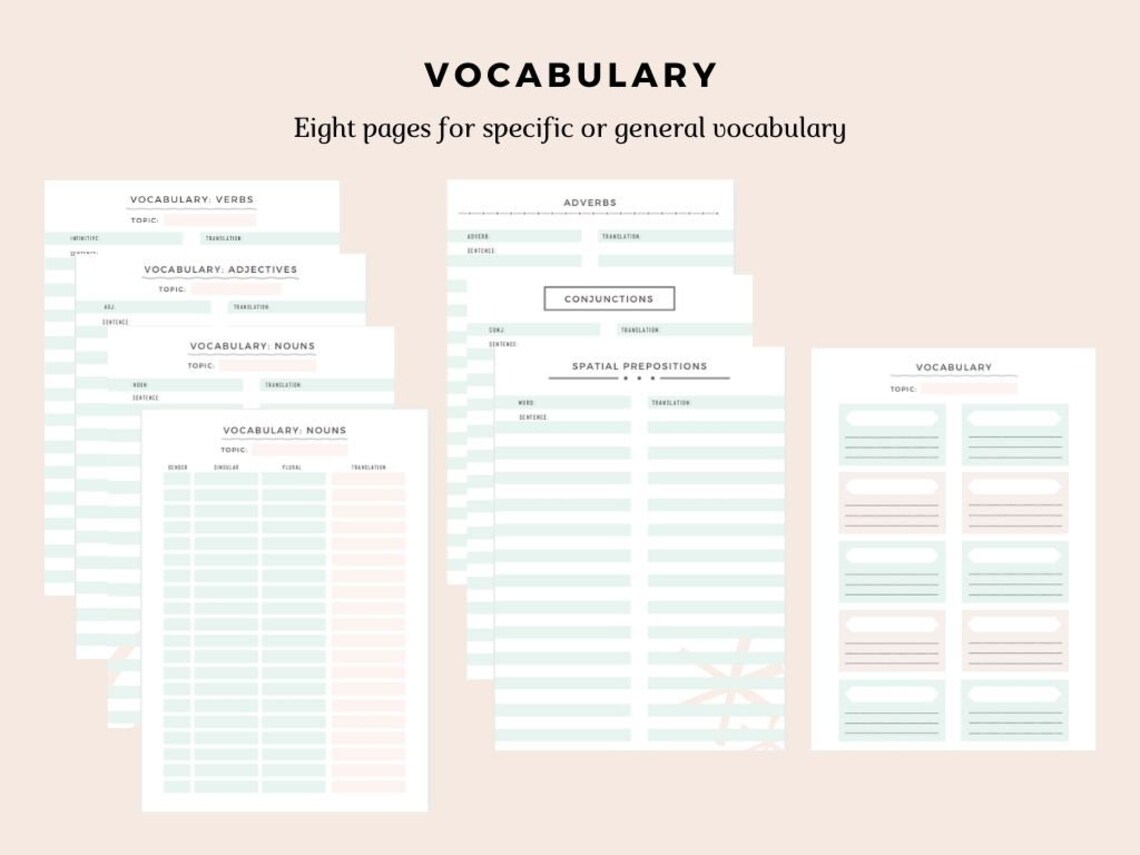 French Language Learning Notebook Study Journal Printable Etsy