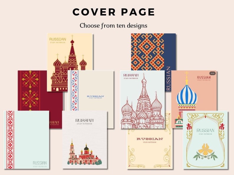 Russian Language Learning Notebook Study Journal Cyrillic Alphabet ...
