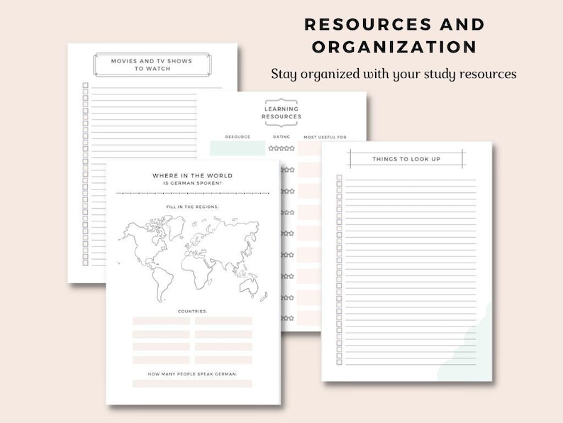 The ORIGINAL German Language Learning Notebook Study Journal, Printable ...