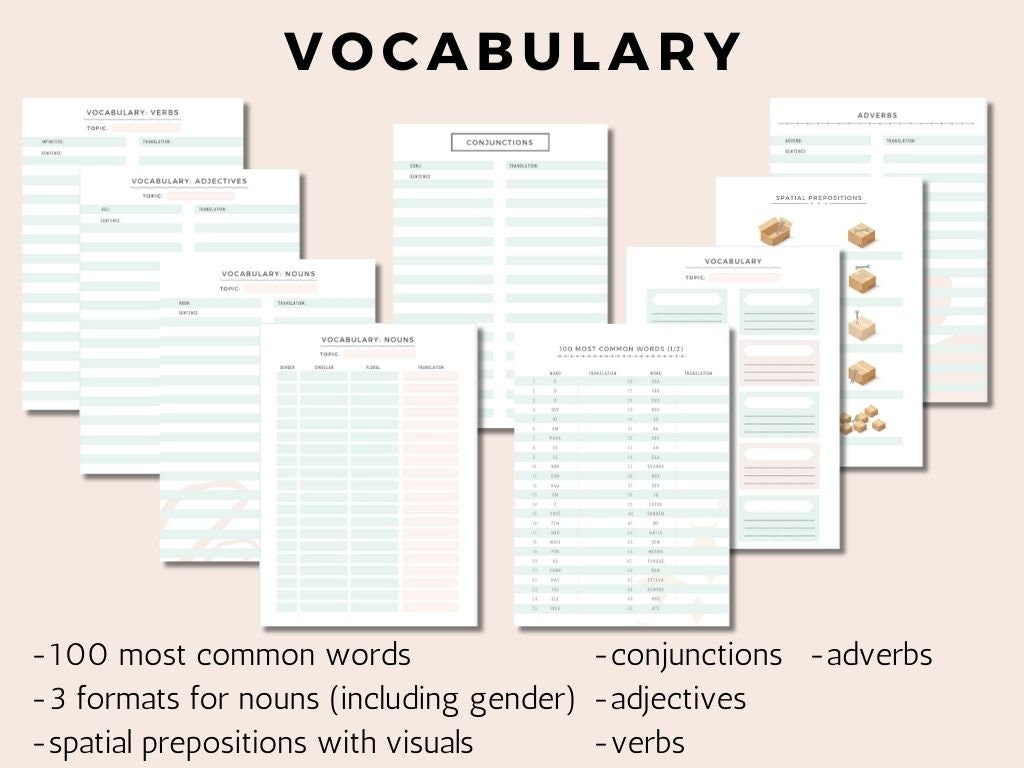 Language Notebook.pdf Portuguese Language Learning Notebook Study Journal, Printable Pdf/ipad ...