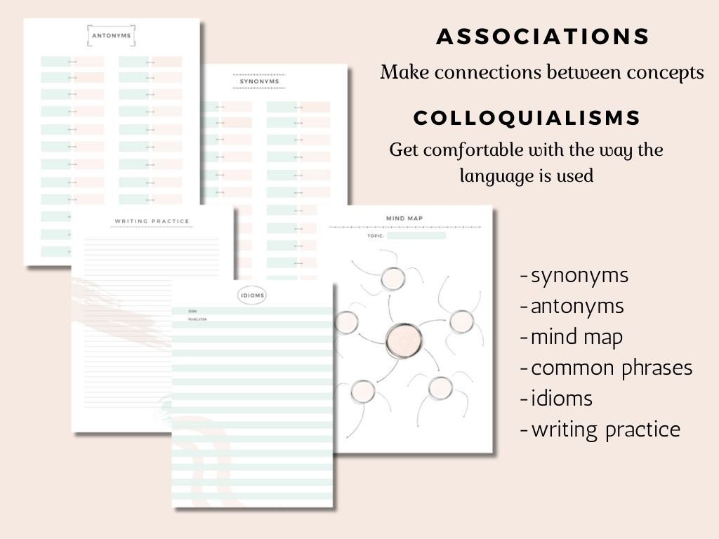 Language Notebook.pdf Portuguese Language Learning Notebook Study Journal, Printable Pdf/ipad ...