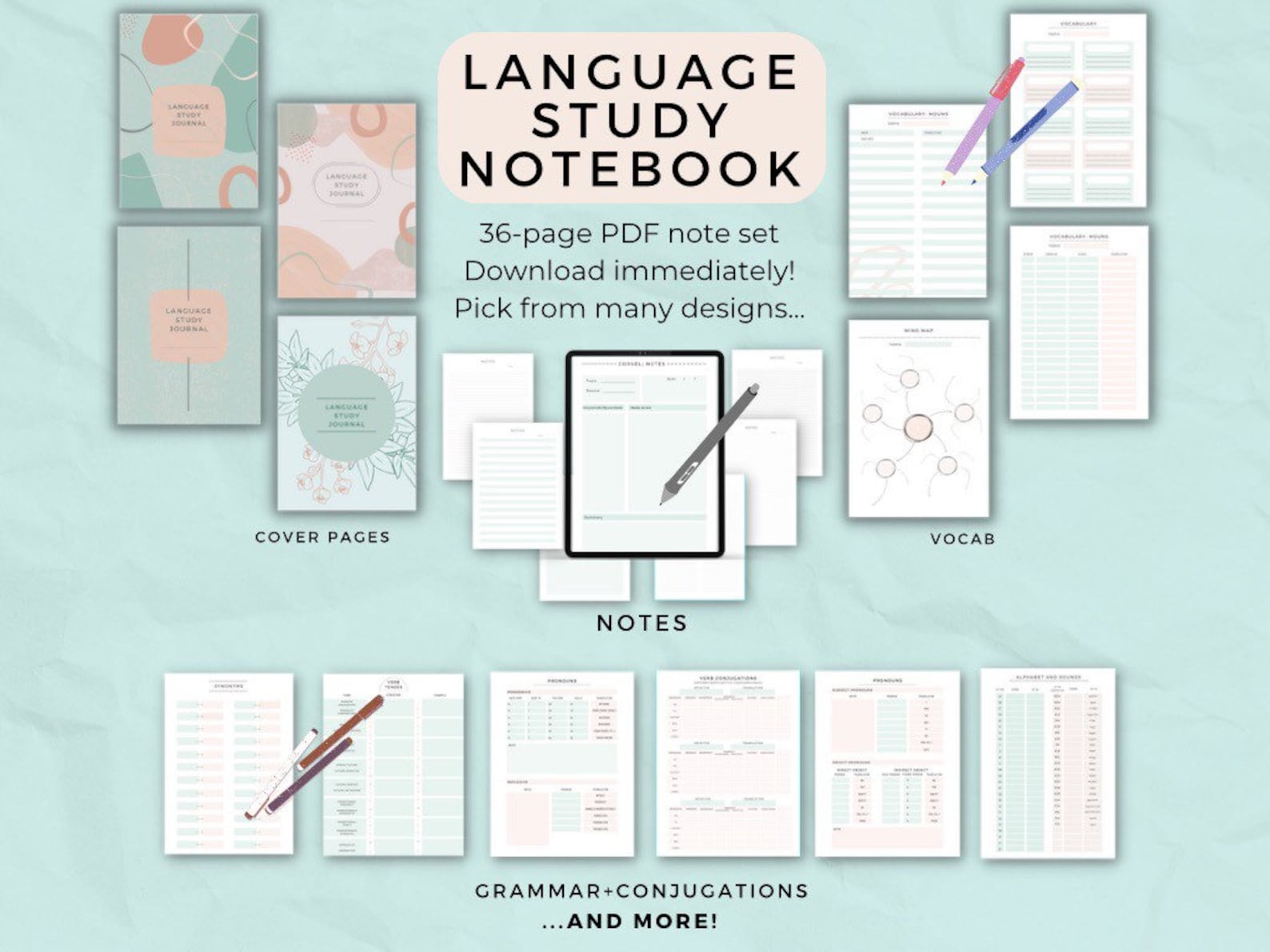 Language Learning Planner Notebook Study Journal Ipad Notes - Etsy