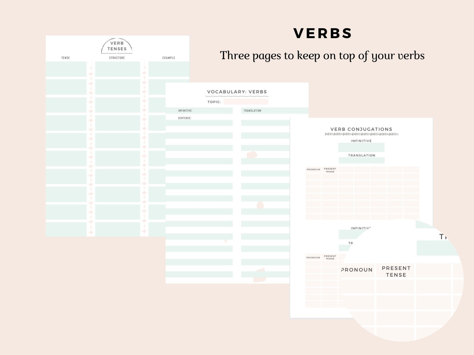 Language learning notebook study journal printable PDF Etsy