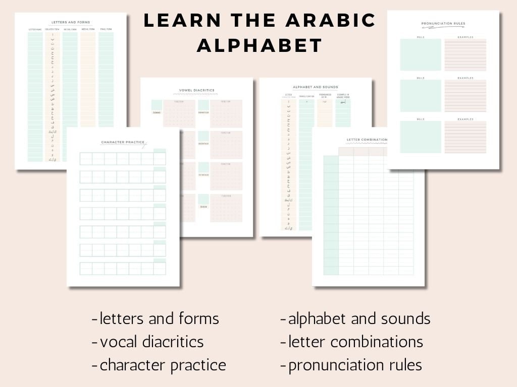 Arabic Language Notes The ORIGINAL Arabic Language Learning Planner Notebook Study Journal ...