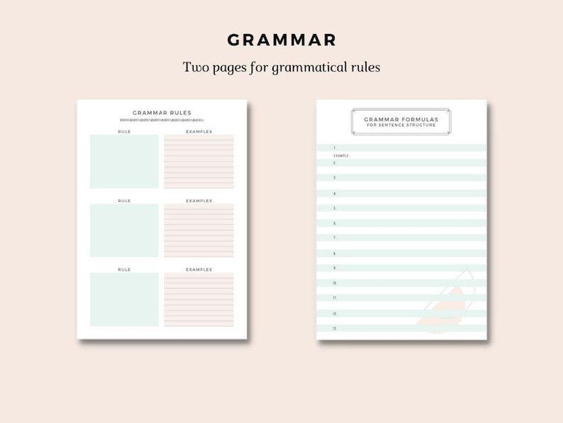 The ORIGINAL German Language Learning Notebook Study Journal, Printable ...