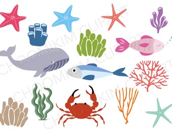 15 png, svg, eps, jpg, Sea life clip art, under water creature clipart, PNG, SVG, EPS, jpg instant download, vector digital, under the sea