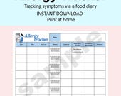 Printable Allergy Tracker | Food Diary Symptoms Log (Instant Download)